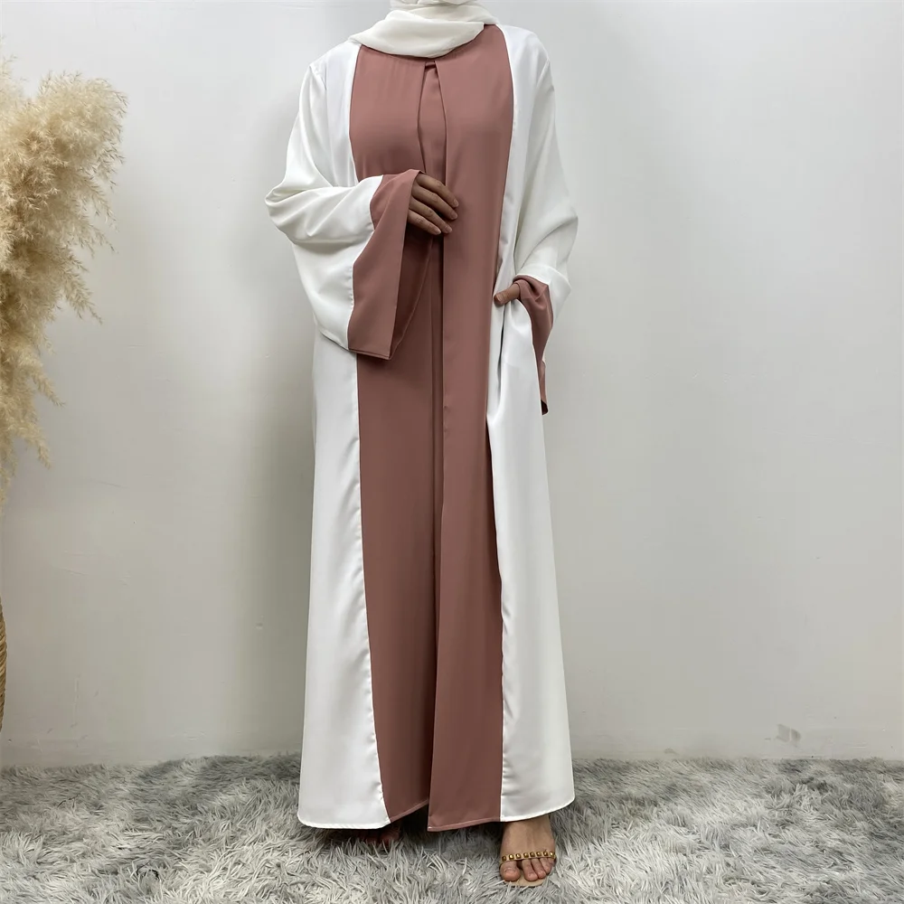 Fashion Muslim Middle East new hot selling abaya Arab Turkish Islamic fashion women's stitching fake 2-piece cardigan dress