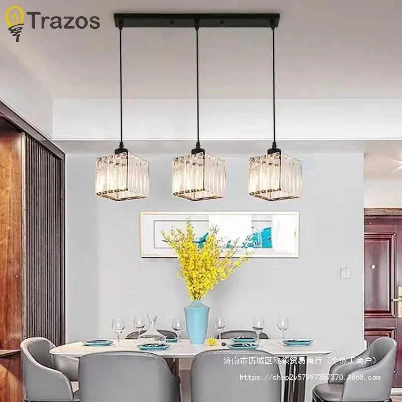 Pendant Light Nordic Restaurant Dining Table Study Bar Counter Three Head Lights Simple Modern Luxury Creative Crystal Lighting view 5