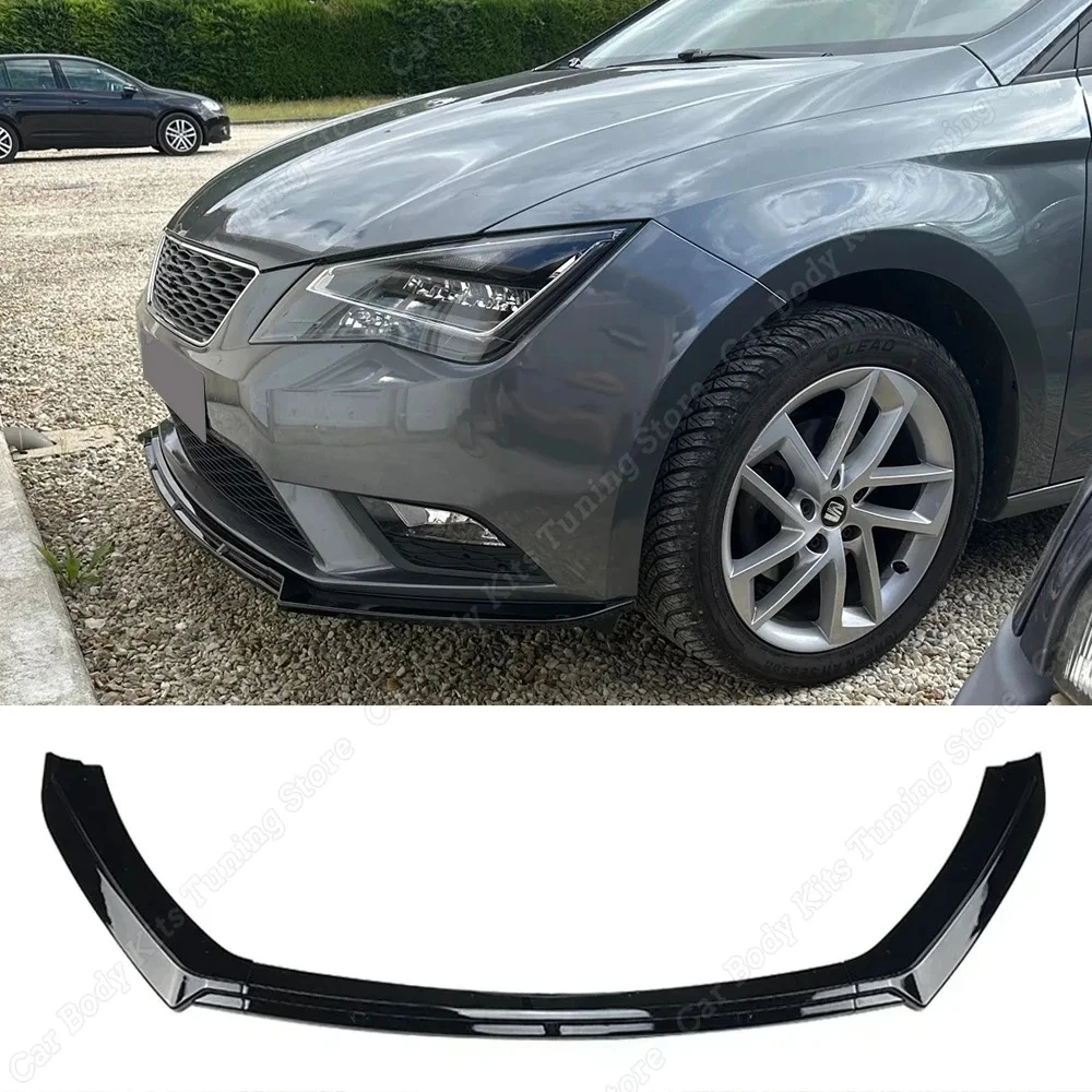 

3 шт., передний бампер, спойлер, сплиттер, тюнинг для Seat Leon 3 MK3 5F SC ST TSI TDI 2012-2016, аксессуары для диффузора, глянцевый черный