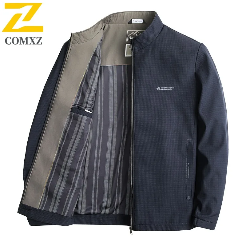 

COMXZ 2025 Мужская зимняя куртка спецодежды с воротником-стойкой, водонепроницаемая и ветрозащитная, высококачественное пальто больших размеров, легкая ветровка