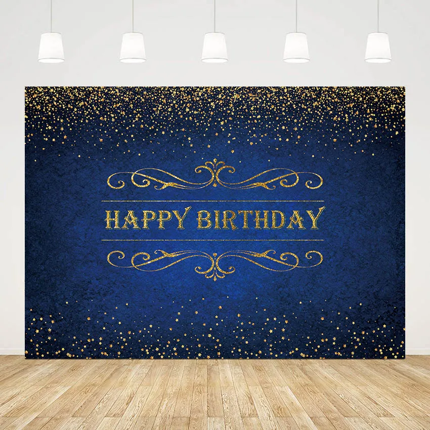 Mehofond Photography Background Prince Birthday Party Bokeh Glitter Gold Decoration Blue Black Backdrops Photo Studio Photobooth