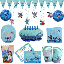 Lilo & Stitch Dekoracje urodzinowe dla dzieci Jednorazowa zastawa stołowa Aluminiowa folia Balon Stitch Chłopiec Dziewczynka Dekoracja imprezowa