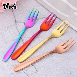 1pcs Tea Forks Set Stainless Steel Small Fork Gold Fruit Fork Dessert Fork For Cake Snack Black Salad Fork Mini Cake Forks Party