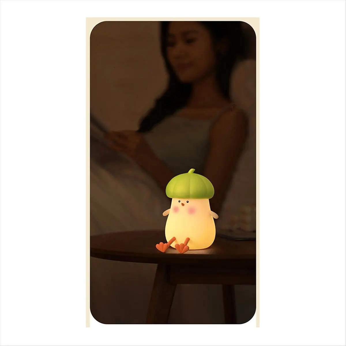 

(ABKM) Ночник Kawaii'S Little Vegetable Chicken, милый атмосферный светильник для спальни, оранжевый