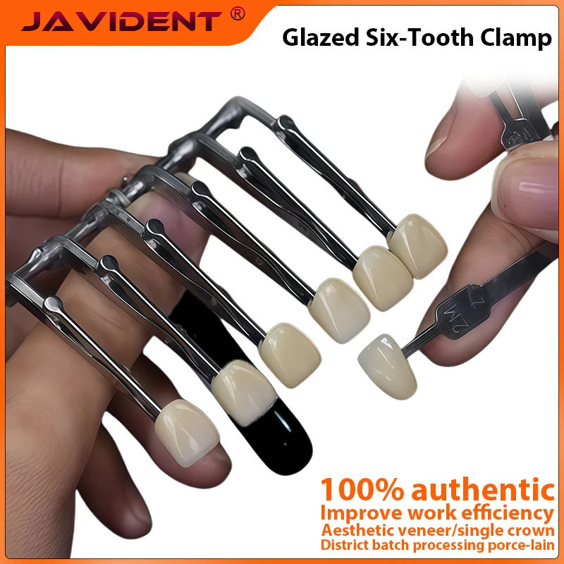 Dental Veneer Glazing Clip Temporary Crown Holder Clamp Dental Veneer Porcelain False Teeth Clips Dental Technician Laboratory