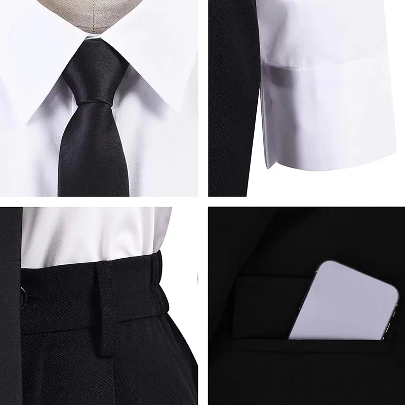 Аниме бензопила человек костюмы для косплея Denji Aki Hayakawa косплей черная униформа охотника на демонов парик костюм Хэллоуин Рождественская одежда