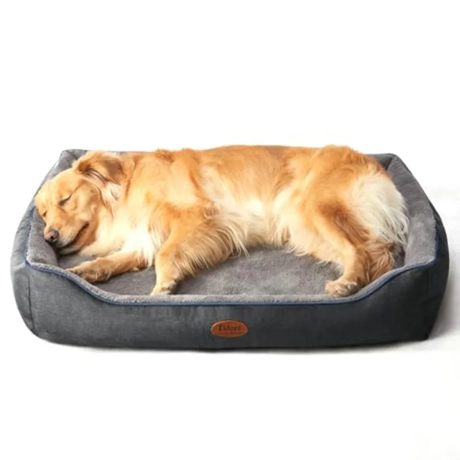 

Ортопедическая кровать для собак средних и больших собак с прочным ящиком для яиц, пенопластовая опора, моющийся съемный чехол, водонепроницаемая подкладка, диван