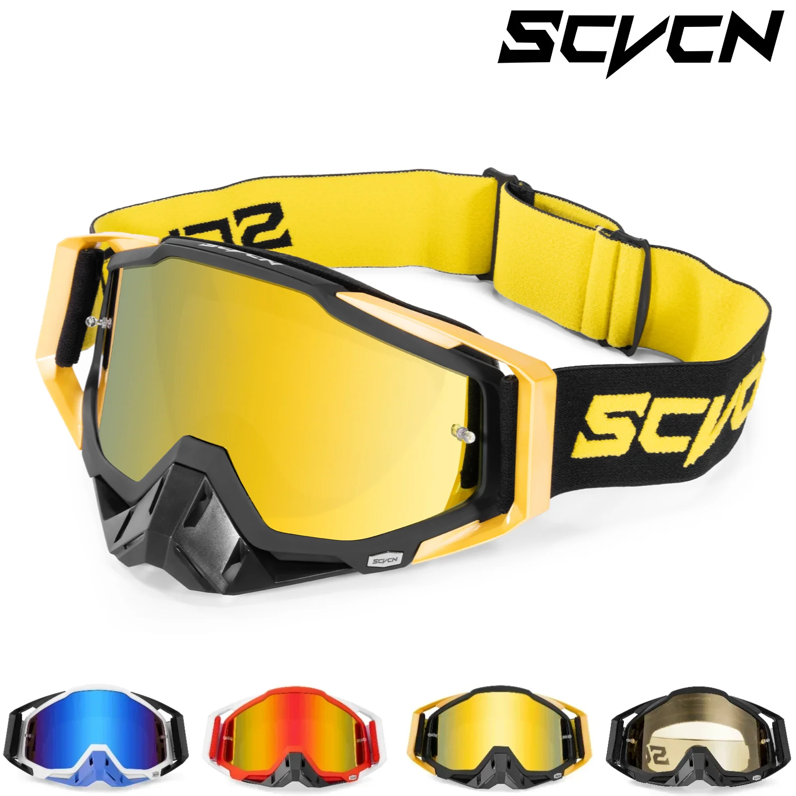 

SCVCN ветрозащитные солнцезащитные очки для мотокросса, мотоциклетная мужская маска для квадроцикла, защита для катания на лыжах, велоспорта, снегохода, внедорожных зимних очков