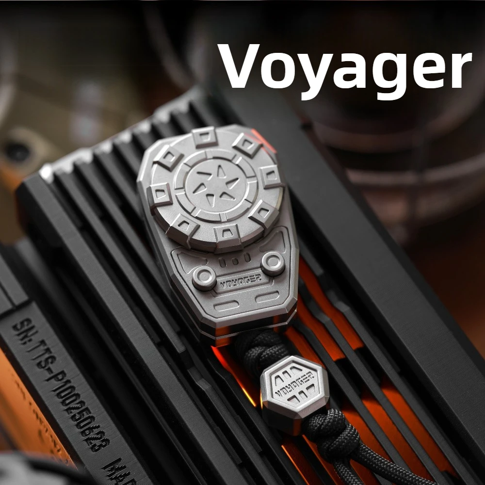 ライアン EDC ボイジャー マルチチタン合金 デンスセグメント ダイレクトプッシュ 回転式フィンガーチッププッシュカード 減圧玩具