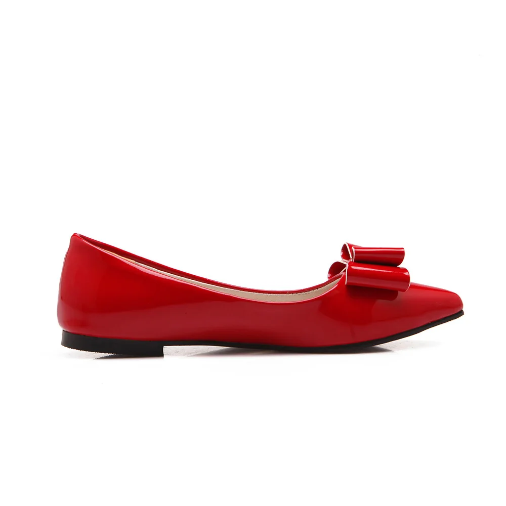Fashion Loafer Shoes Woman Flats Spring Autumn Female Ballet Shoes Pointed Toe Solid Red Beige Casual Flat Shoes Large Size 48