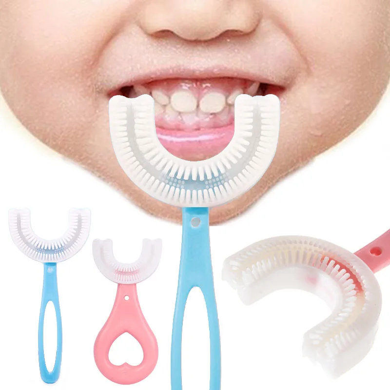 Baby U-shaped Toothbrush Children 360 Degree Toothbrush Teethers Soft Silicone Baby Brush Kids Teeth Oral Care Hot Sale 2022