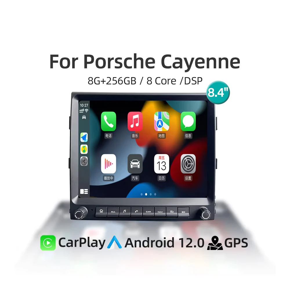 

Автомобильное радио Qualcomm для Porsche Cayenne 2011-2017 Android 12 CarPlay GPS-навигация 4G WiFi Стерео Авто Радио Мультимедийный плеер