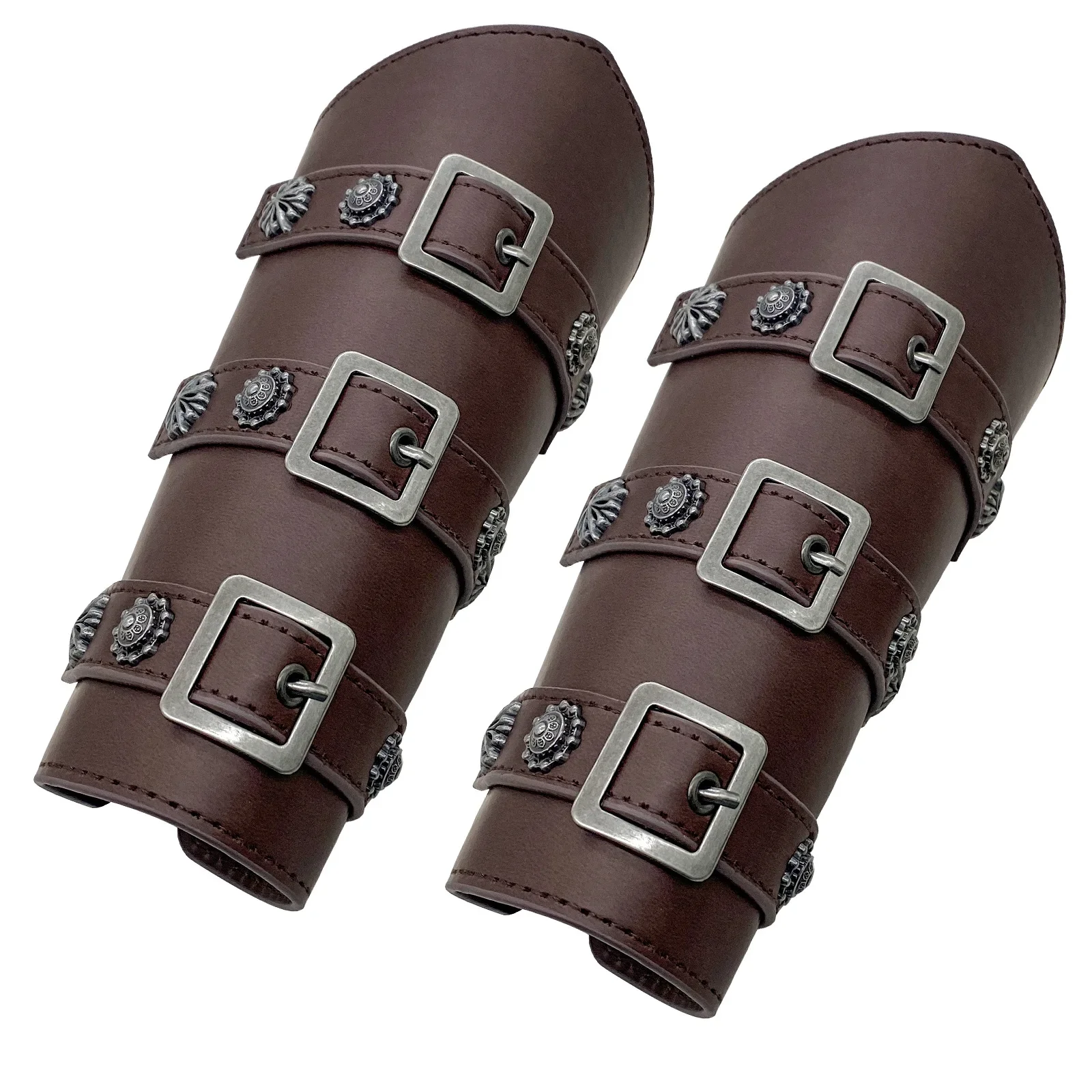 1Pcs Männer Leder Niet Rüstung Arm Wärmer Verband Armschiene Medieval Larp Viking Krieger Ritter Gauntlet Armband Cosplay Requisiten