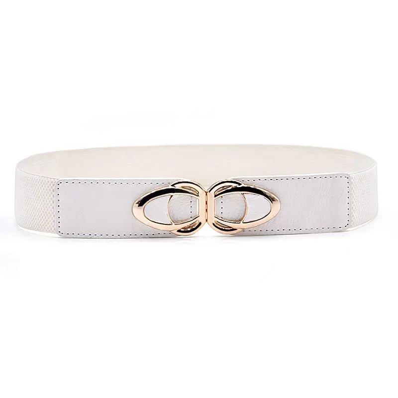 Women's Belt Elastic Stretch Fashion Waist Cinch Band 4.0CM Wide with Clasp Alloy Buckle