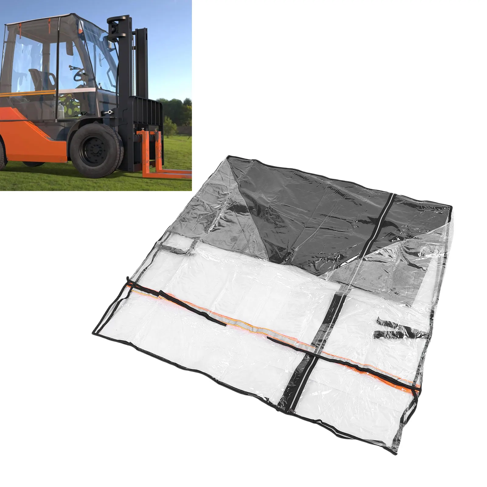 Forklift Cover Dust Rain Wind Proof Transparent EVA Protective Enclosure All Weather Forklift Sunshade Protective Cover