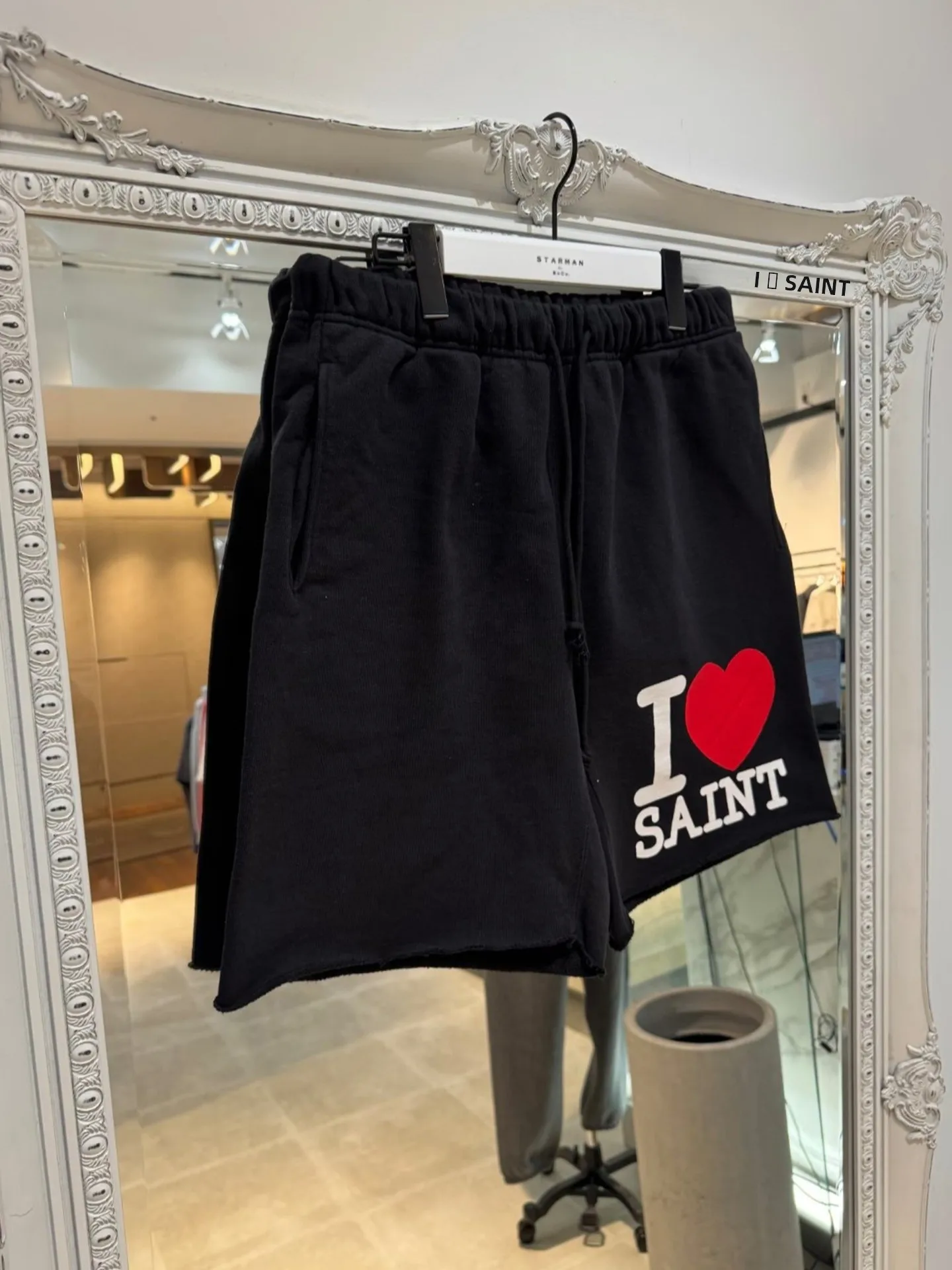 

American Retro Letter Heart Print Casual Shorts Men's Trendy Loose Fit Cotton Summer Collection 5th Drop SAINT Mx6 SS26