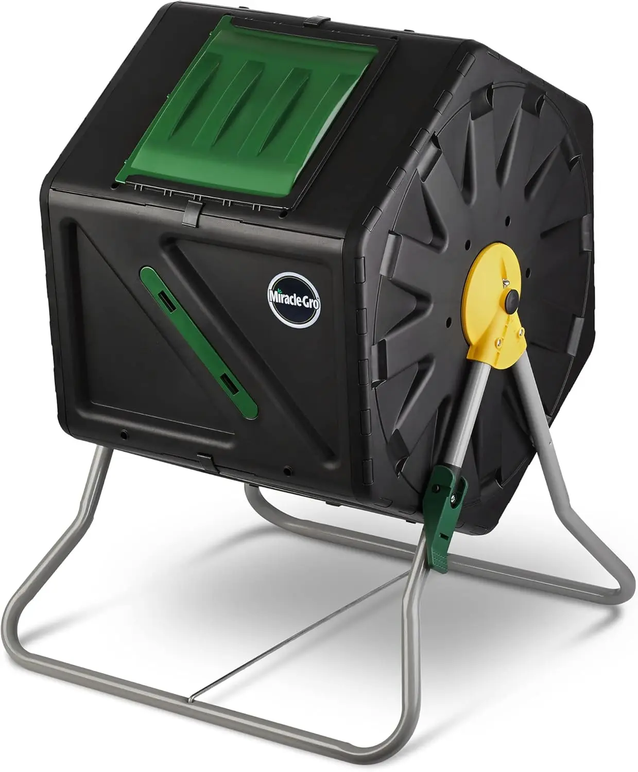 

Compost Tumbler Single Chamber – Easy-Turn Composter Tumbler Outdoor for Fast Composting – Heavy-Duty Composting Bin with 1 Slid