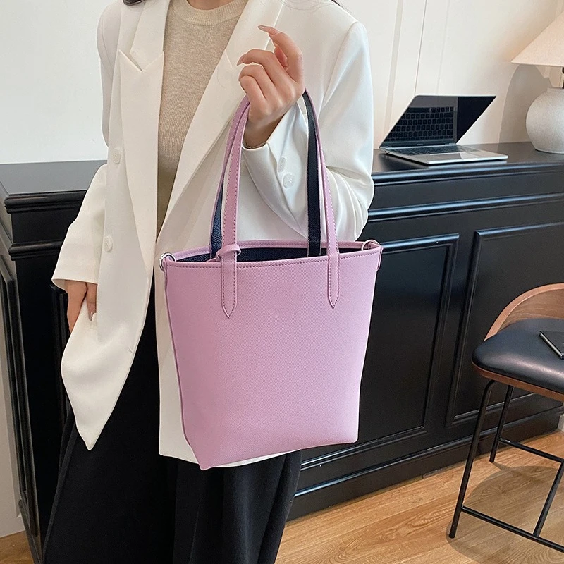 26 new double-sided dual-purpose single-shoulder hand and mother bag thickened shopping bag commuter trend versatile women's bag