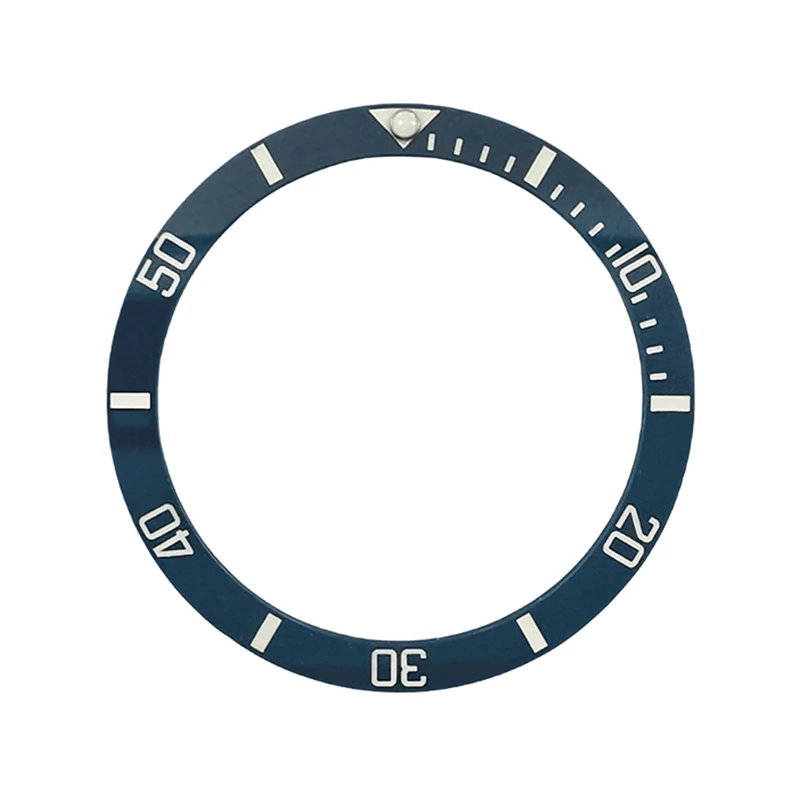 38 mm x 31,5 mm flacher, leuchtender Keramik-Uhrenlünetteneinsatz, passend für SKX007 SKX009 SRPD-Uhrengehäuse, NH35 NH36 Uhrwerk, Uhrenring-Teile – Detail 3