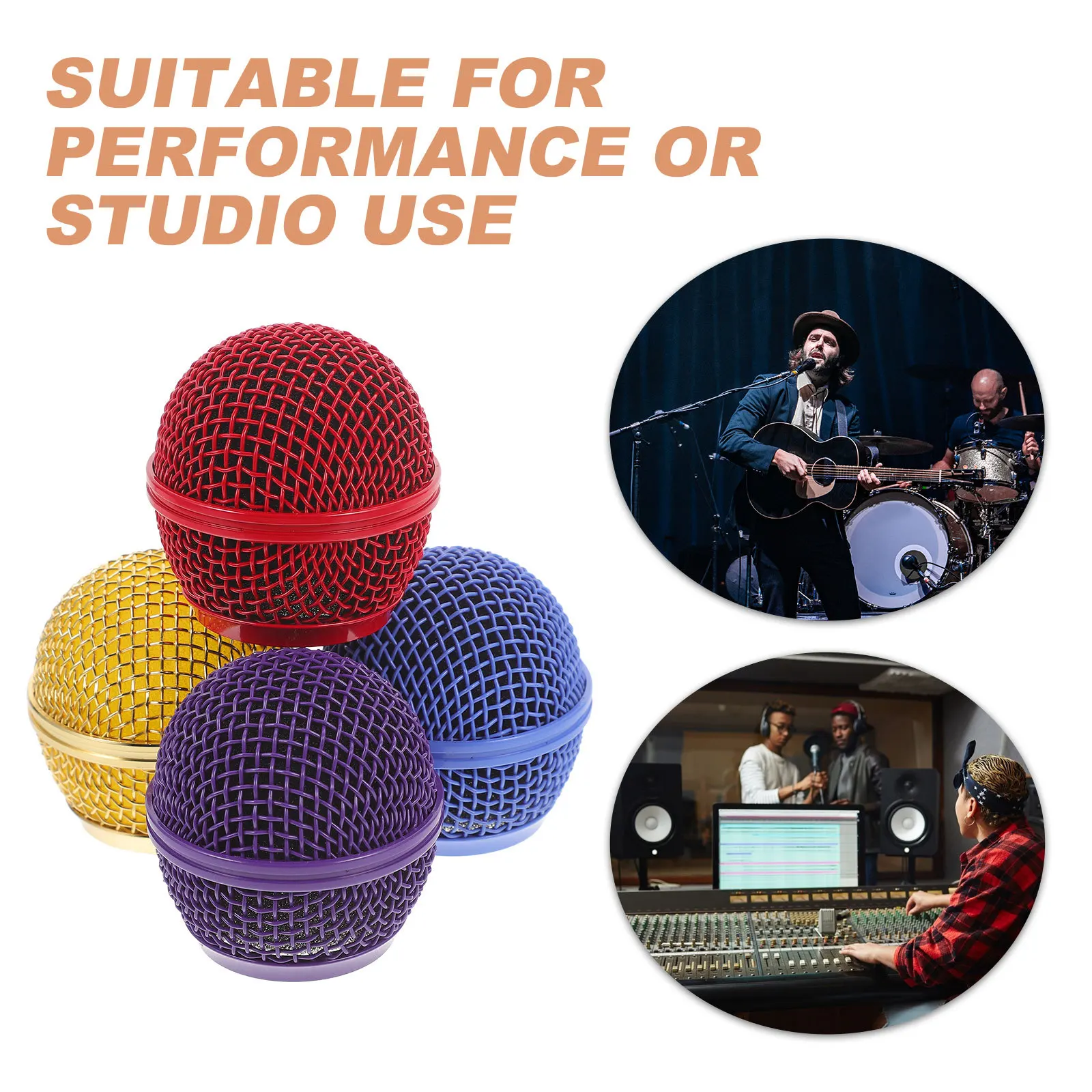 4 قطع من غطاء شواية الميكروفون المعدني لاستبدال أجزاء الميكروفون اللاسلكي، تصميم أنيق لشبكة استبدال الميكروفون