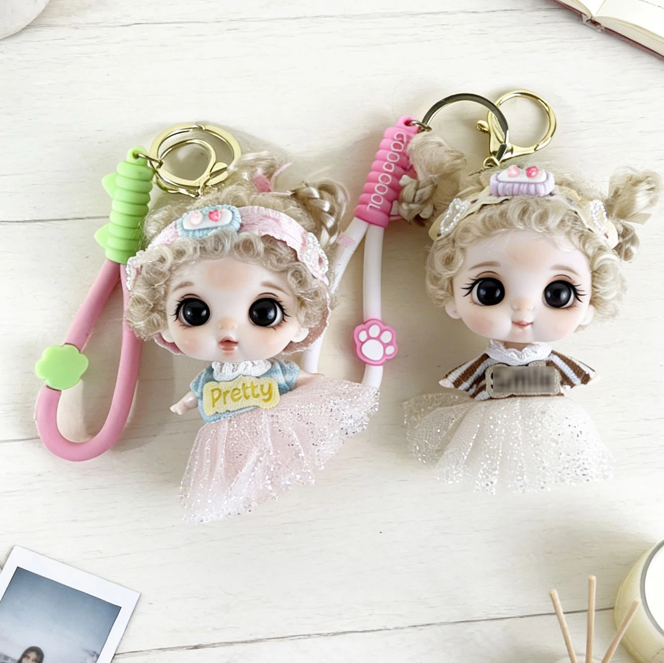 1/12 Kawaii Princess Dolls Keychain Joints Movable Little Loli BJD OB11 Doll For Car/Bag Keychain Exquisite Doll Charm Cute Gift
