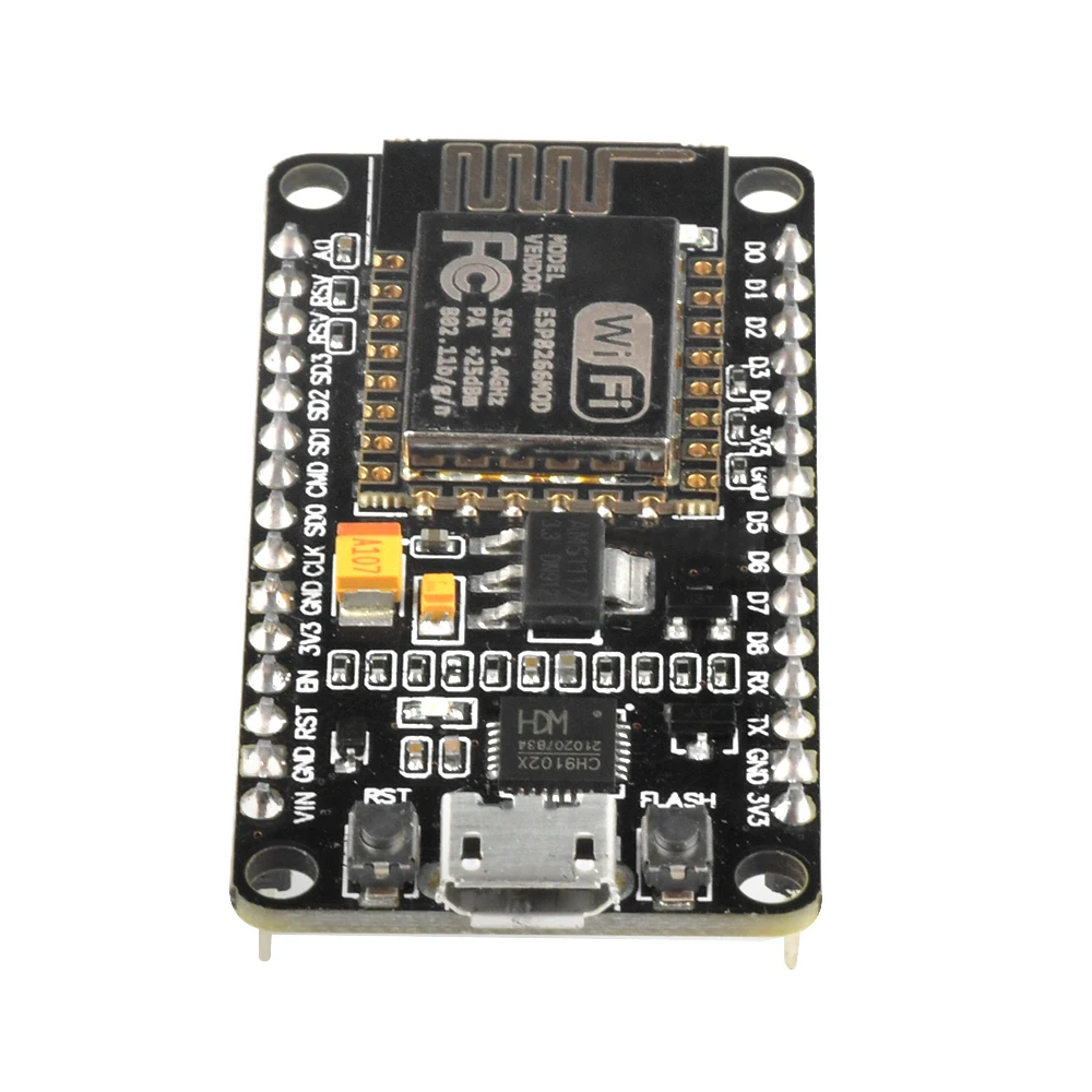 Nodemcu Lua V2.1 ESP8266 ESP-12F Placa de desarrollo WIFI Micro USB-CH9102X pizarra con botón FLASH y botón RST