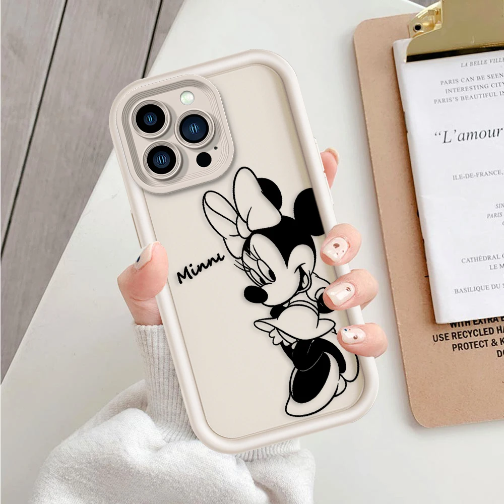 Disney Mickey Minnie Mouse modne, odporne na wstrząsy etui na iPhone 15 14 13 12 11 Pro X Xs Max SE 2020 7 8 Plus miękkie etui z TPU