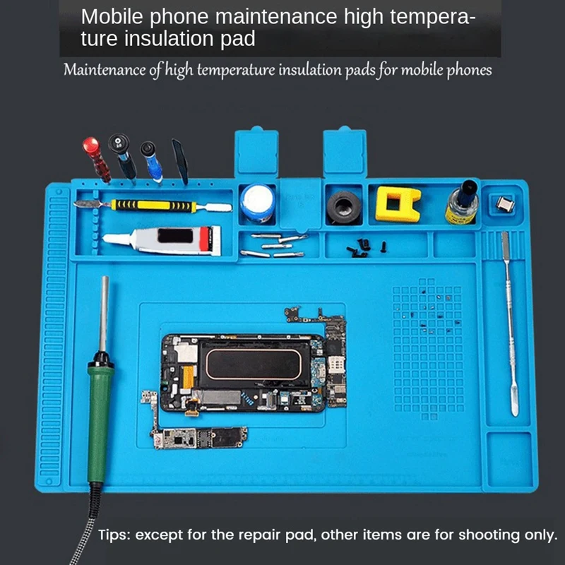 1 Piece Resistant Silicone Soldering Mat Repair Pad For Workbench,Cell Phone Laptop Repair