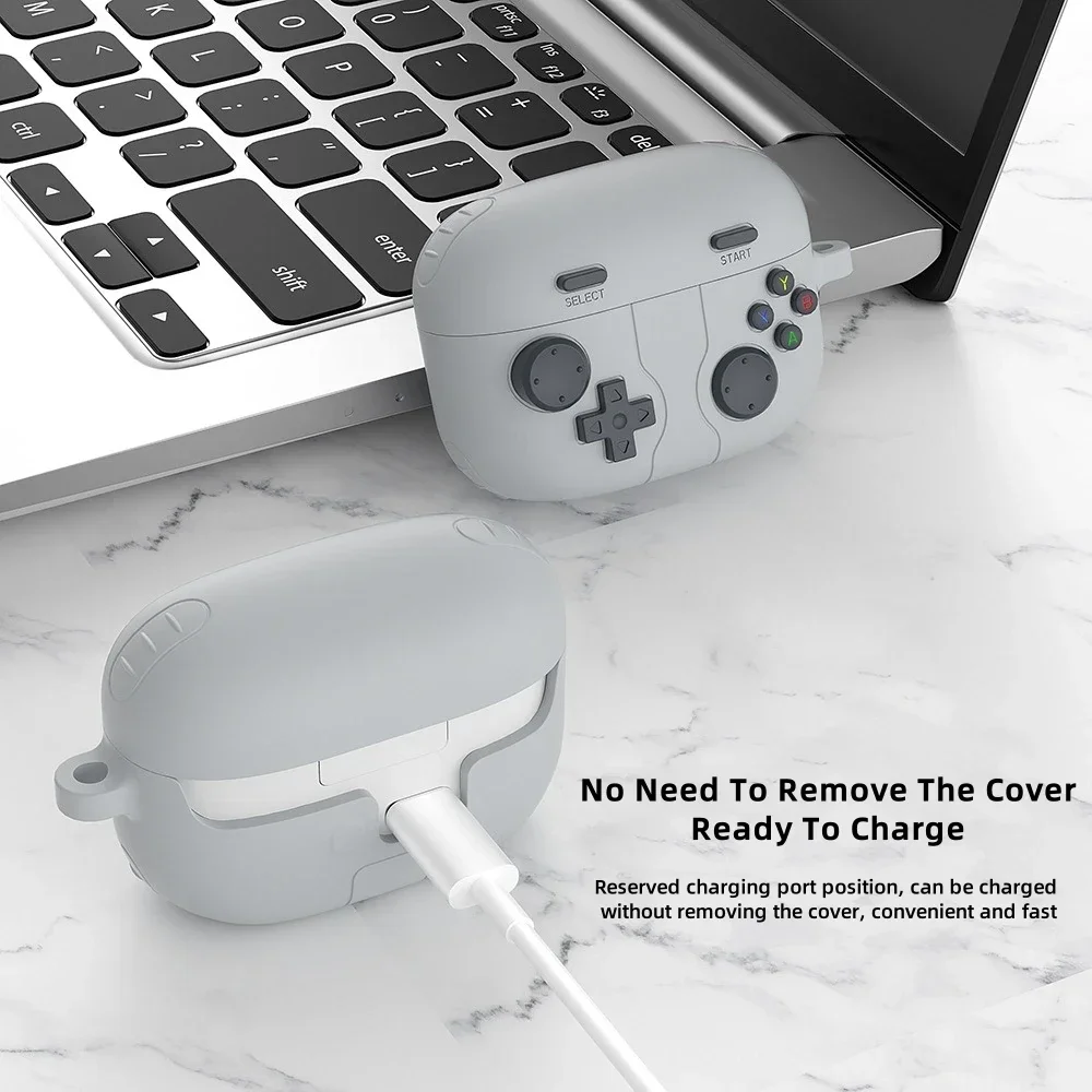 레트로 게임 콘솔 외관 보호 슬리브, 소니 LinkBuds S 헤드셋용, 실리카 젤 보호대 케이스, 후크 포함, 추락 방지