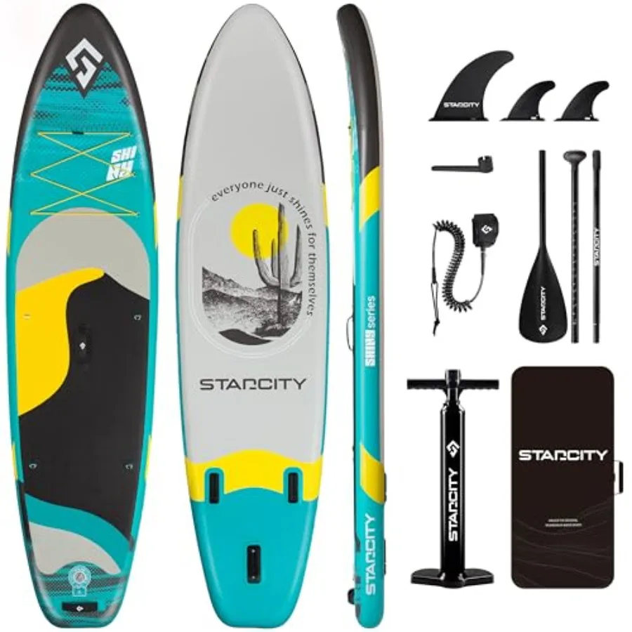 Inflatable Paddle Board for outdoor water use, PVC material, blue color, spacious and stable design with anti-slip deck for eas