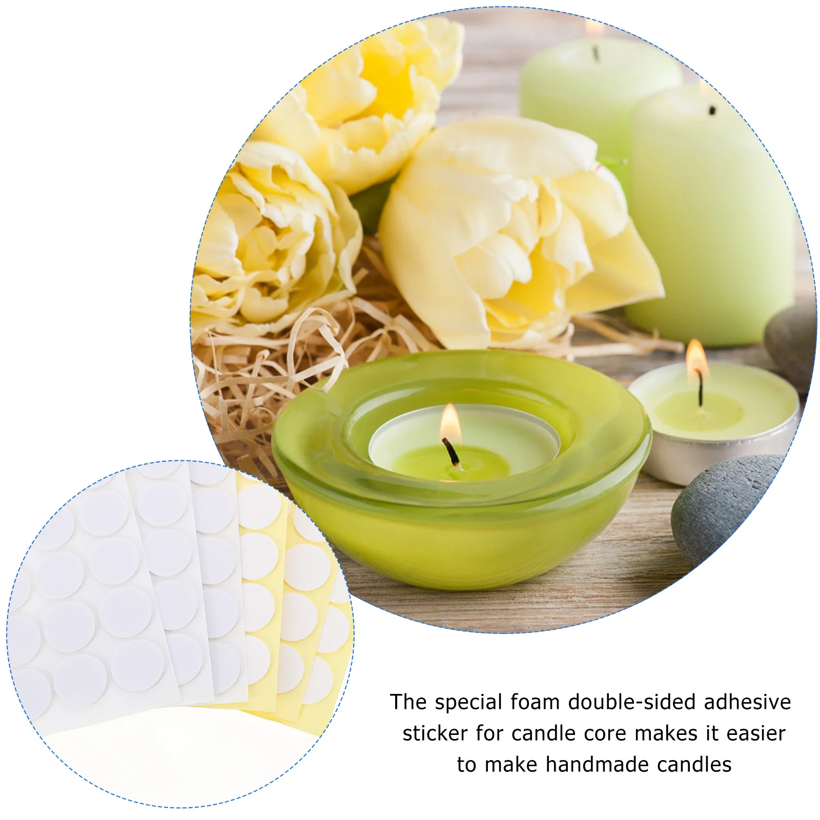 100 قطعة من ملصقات الفتيل على الوجهين، شريط لاصق قوي مقاوم للحرارة، أداة صنع ملصقات رغوة لاصقة