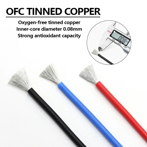 Imagen 2 del producto Cables de goma de silicona suave amarillos 30/28/26/24/22/20/18/16/15/14/13/12/10/08 AWG Cable eléctrico Flexible para batería de inversor de coche