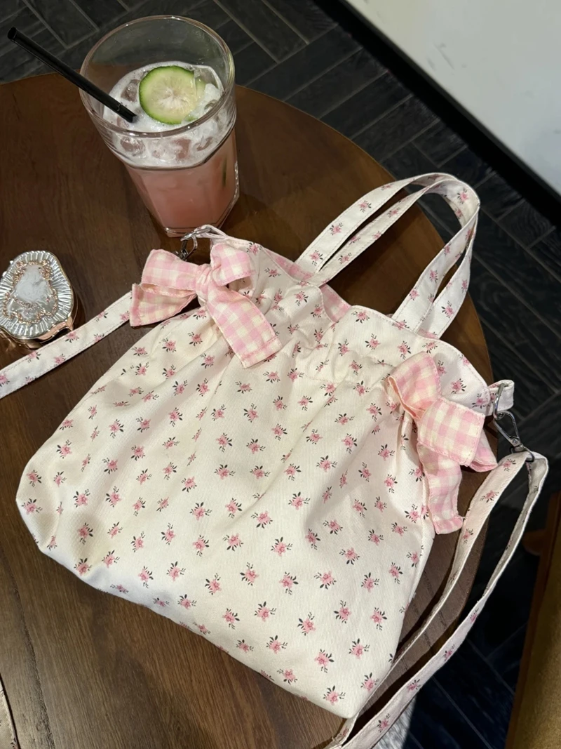 الحلو القوس الأزهار حقيبة يد فتاة واحدة الكتف حقيبة كروسبودي المنظم حقيبة الهاتف السفر حقيبة تسوق