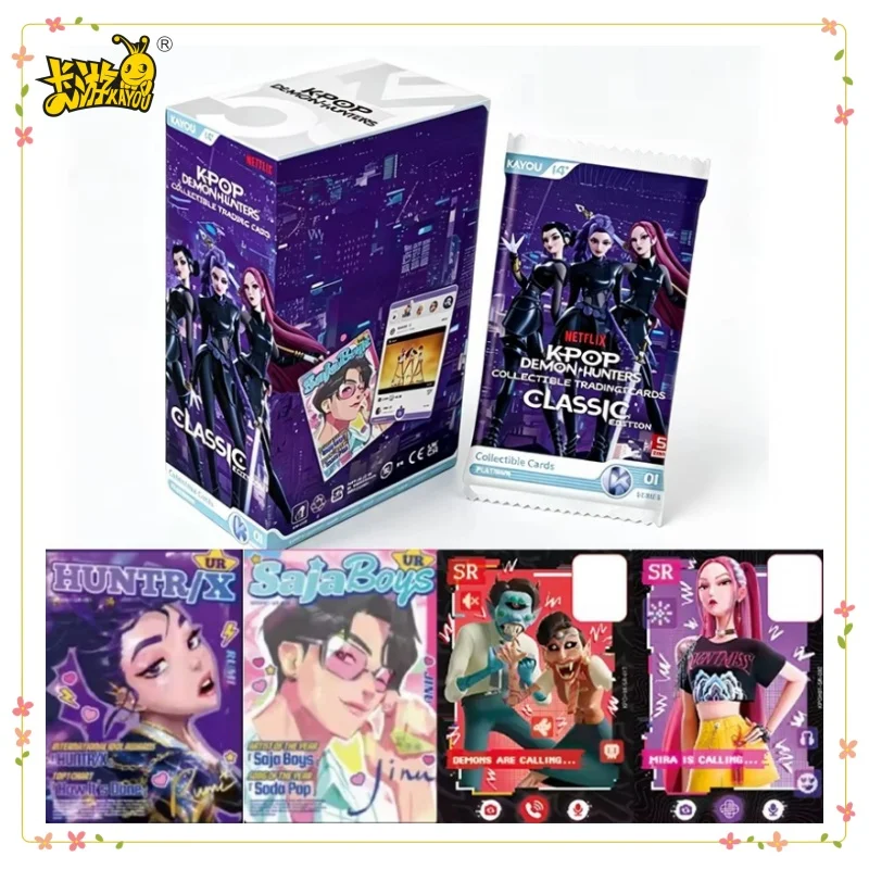 KAYOU KPop Demon Hunters-Collectible Trading Cards-Classic Edition Saja Boys Huntr/X Virtual Idol Collectible Cards Toys Gifts