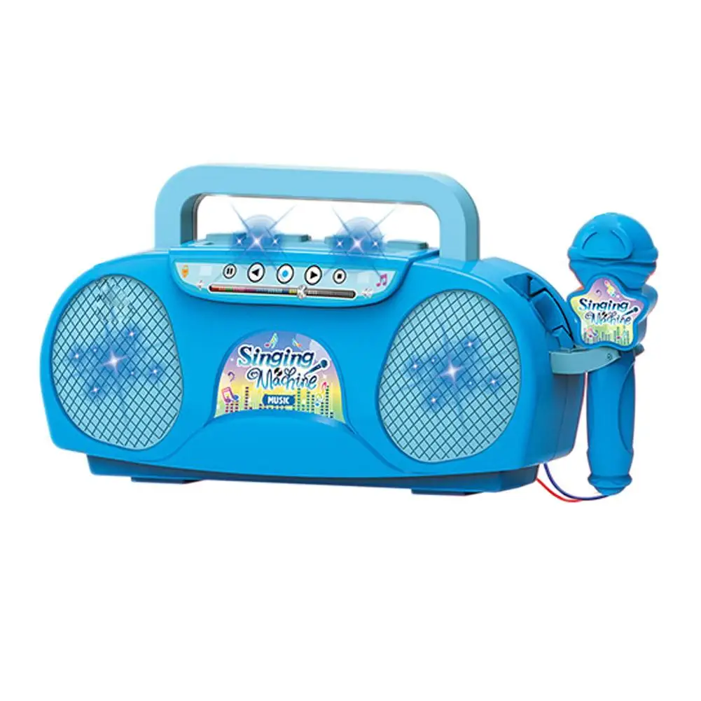 Kids Karaoke Machine Microphone Music Instrument Toy with Light for Indoor & Outdoor Travel Educational Gift for Girls & Boys