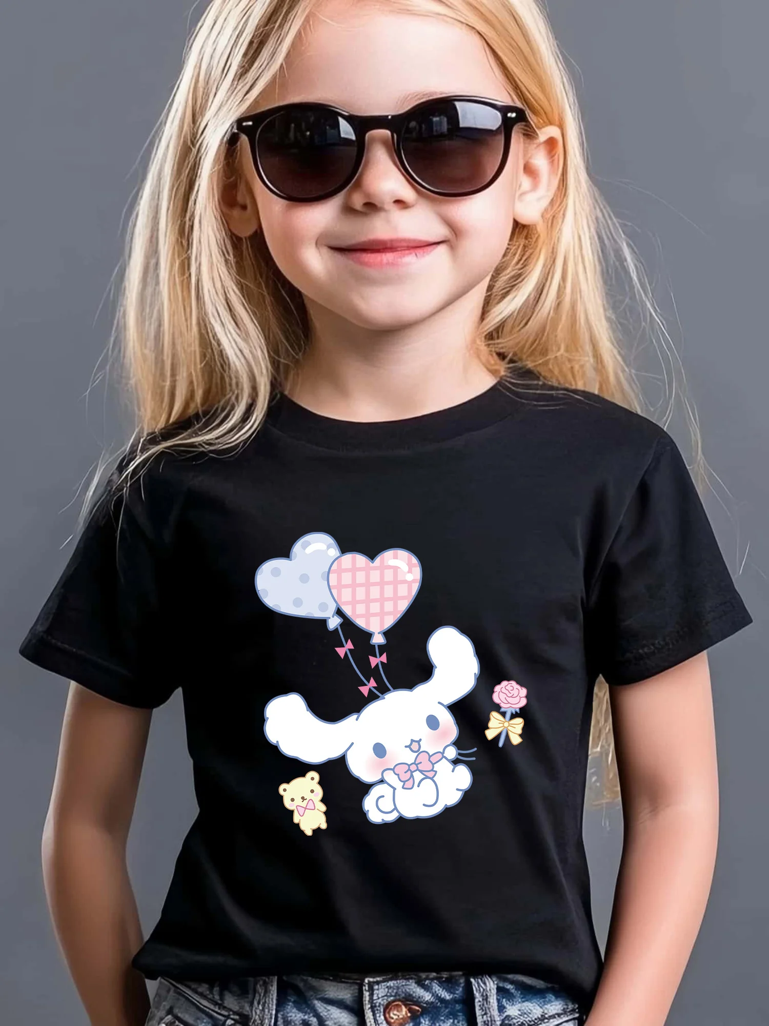 سينامورول طباعة الفتيات تي شيرت قصير الأكمام القطن تيز لطيف الكرتون Y2k بلايز الاطفال ملابس الطفل تي شيرت الصيف الأطفال تي شيرت #3