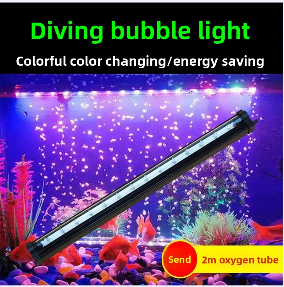 Fish Tank Bubble Light, Multi-color Diving  Fish Tank Light, 7 Color Change, Remote Control, Waterproof,Not include Air Pump