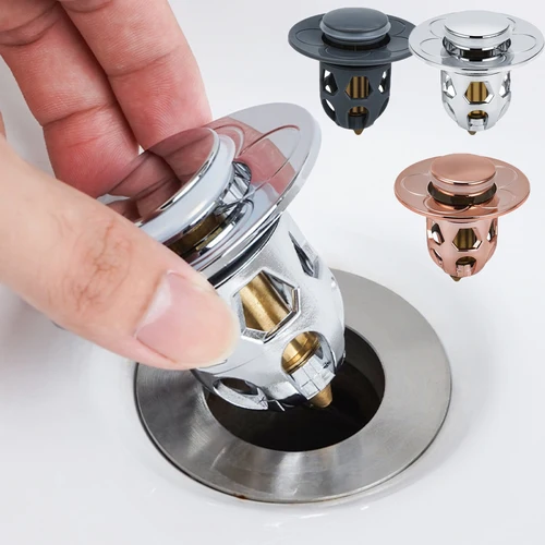 Tapón de drenaje emergente, válvula de filtro de lavabo de núcleo de rebote, Colector de pelo, colador de fregadero de ducha, tapón de baño, cubierta de drenaje de baño