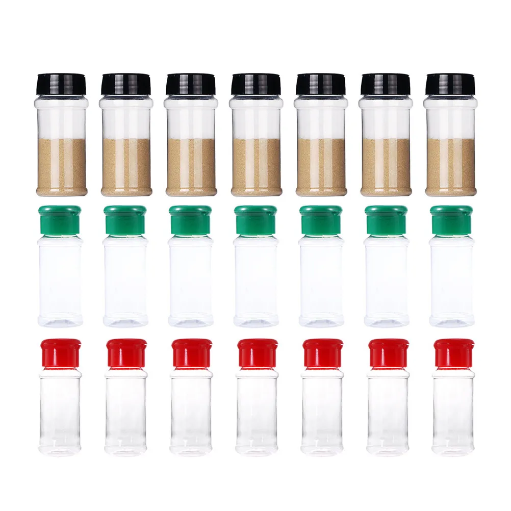 25Pcs Stylish Plastic Seasoning Bottle Set Space Saving Spice Jar for Home Restaurant Barbecue Easy Refill Tight Seal Health