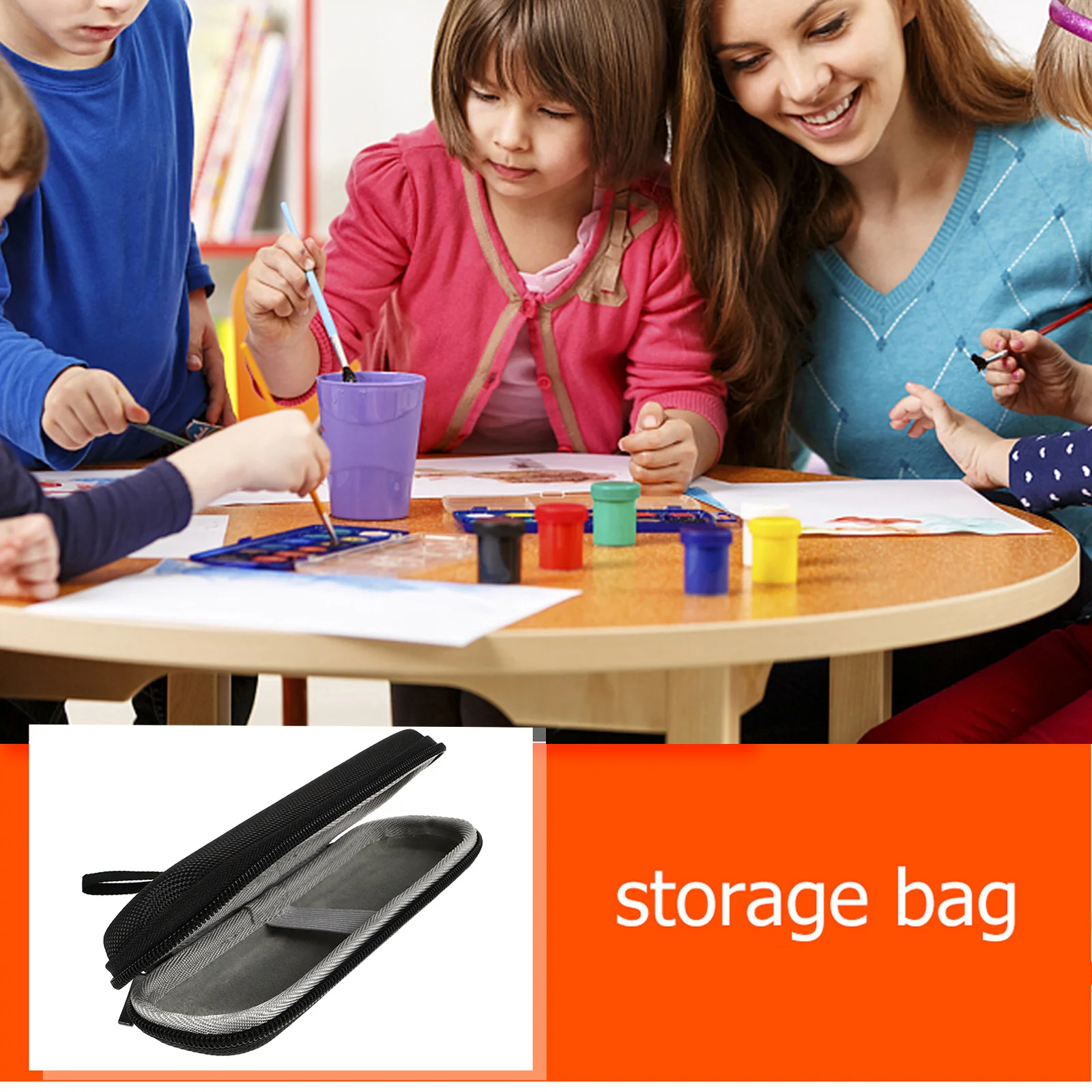 

EVA Nylon Pen Case Stationery Bag Lightweight Organizer Pencil Storage Travel School Supplies Gift Student Teacher Desk