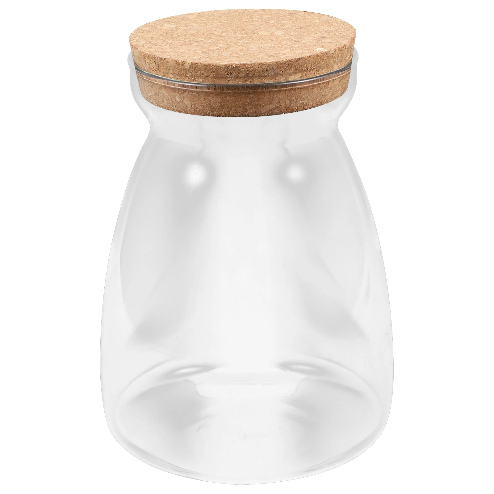 

Glass Storage Jars Clear Airtight Lid Kitchen Containers Heart Shaped Cookie Storage Bottle Wooden Cork Lid Food Canisters
