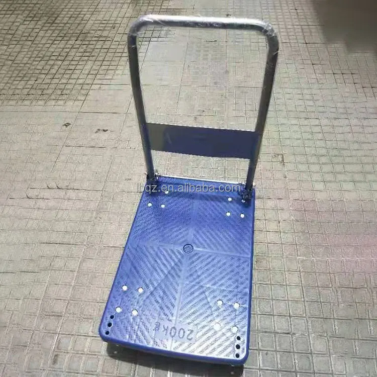 Heavy Duty Reusable Plastic Platform Trolley with 4 Wheels Outdoor Hand Truck for Furniture Transportation