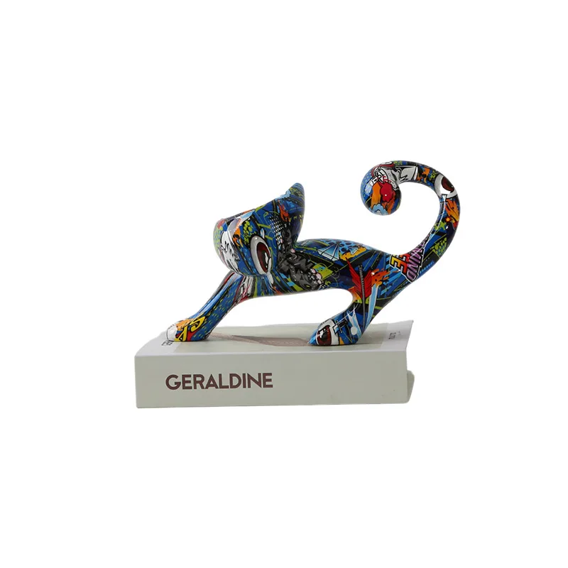 

Water transfer kitten resin home handicraft ornament living room desktop office decoration gift