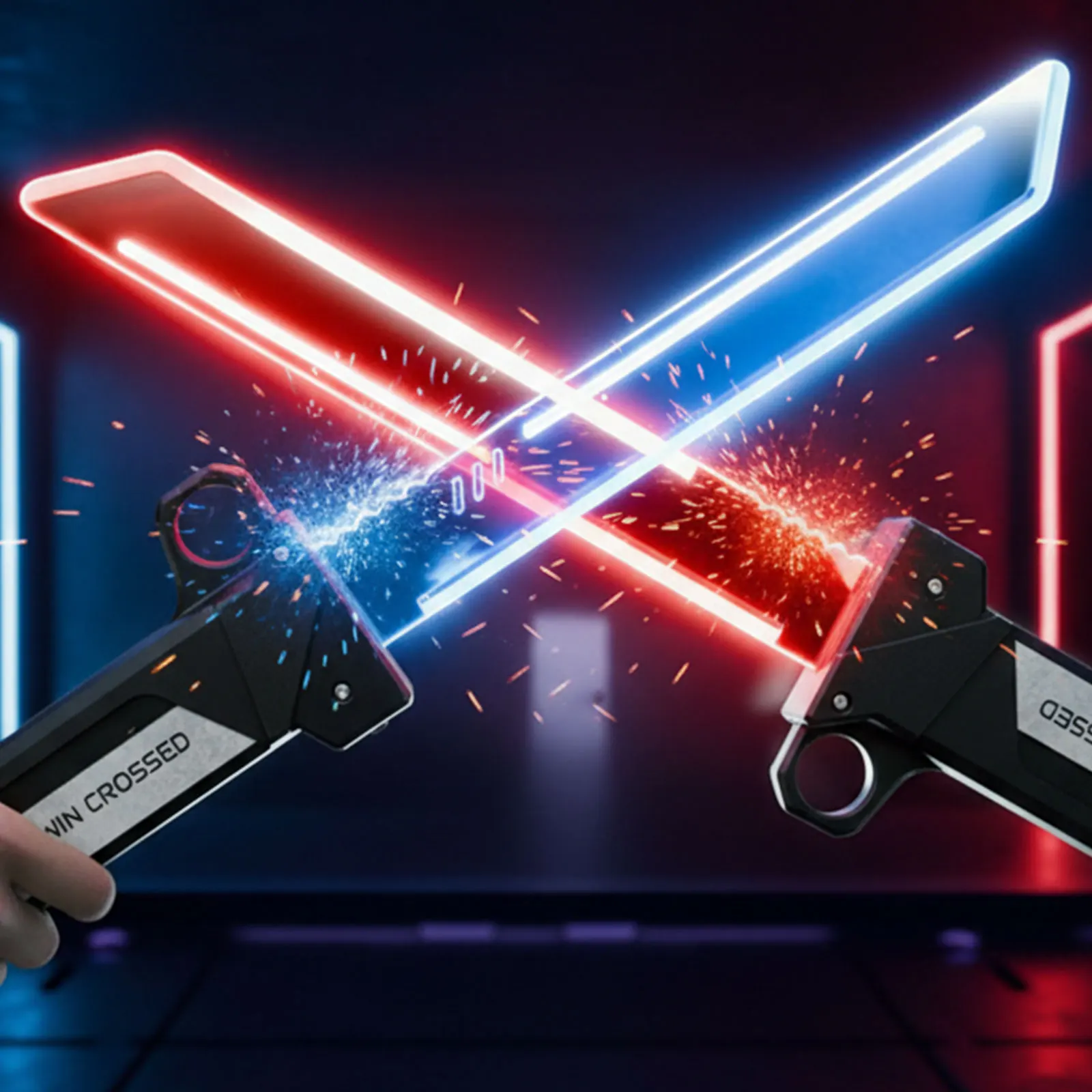 Light-Up Double-Edged Sword Interlocking Light Up Sword Saber for Kids Adults Ideal Birthday Party Holiday Gift