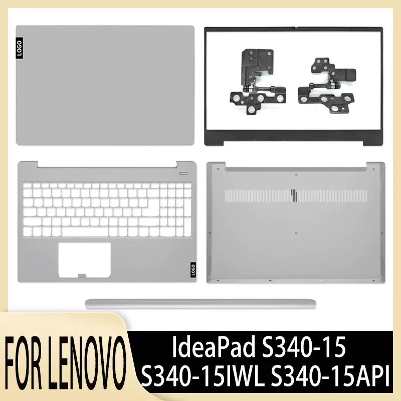 

New LCD Back Cover Front Bezel Hinge Palmrest Bottom Case Hinges For Lenovo IdeaPad S340-15 S340-15IWL S340-15API Silver