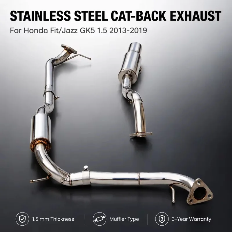 Perfectly Customized Performance Cat Back Exhaust Muffler Specifically Designed for Honda Fit/Jazz  GK5 1.5 2013-2019