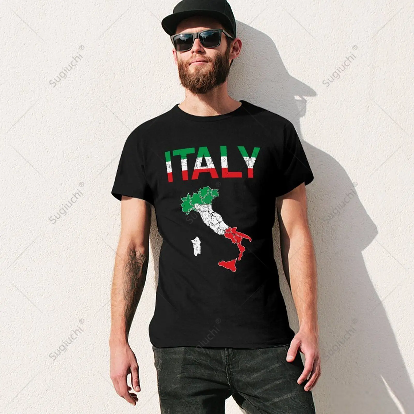 Unisex Men Italy Flag Vintage Italian Italia Tshirt Tees T Shirts Women Boys 100% Cotton T-Shirt