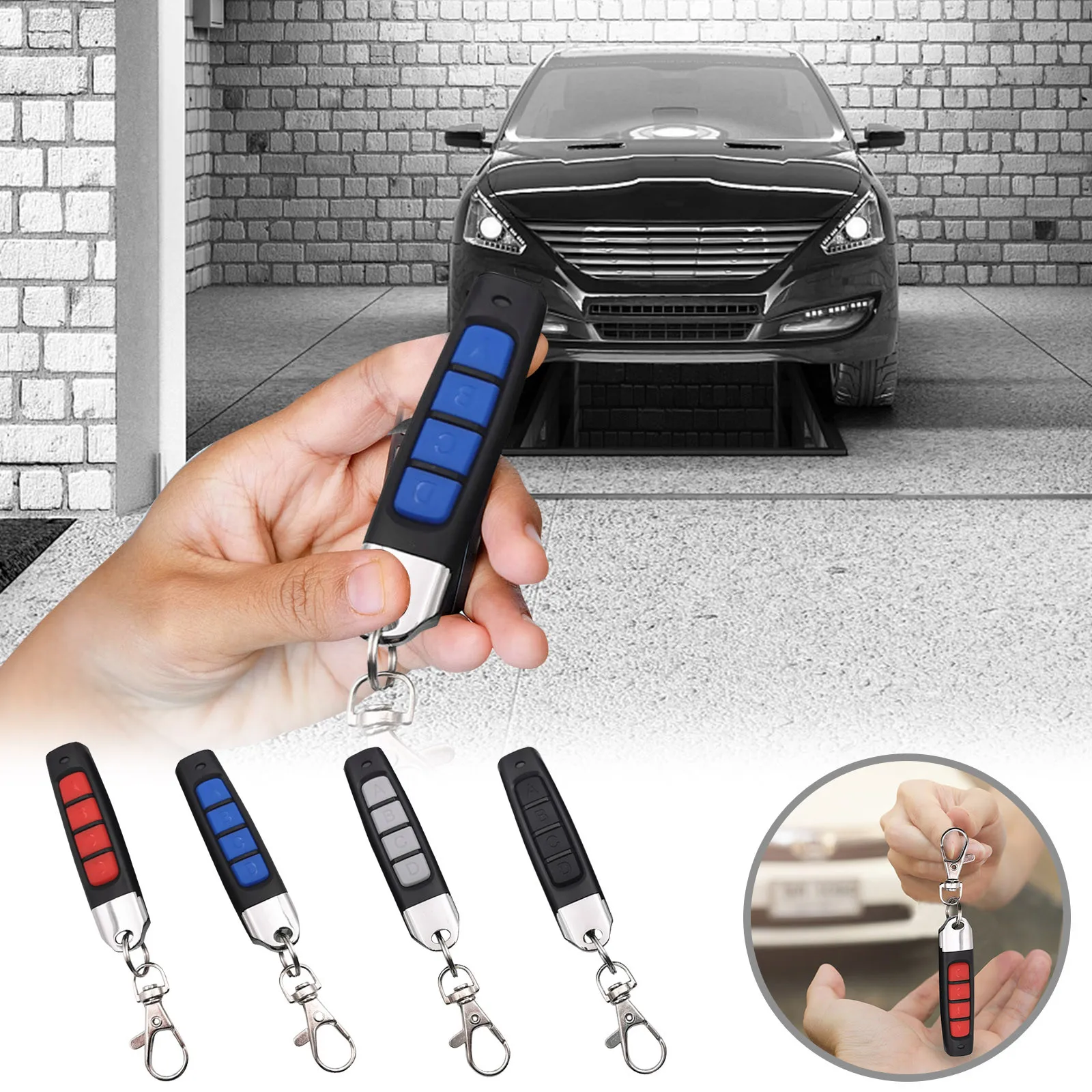 

433MHZ 4-in-1 Remote Control Garage Gate Door Opener Remote Control Duplicator Clone Learning Rolling Code Car Key