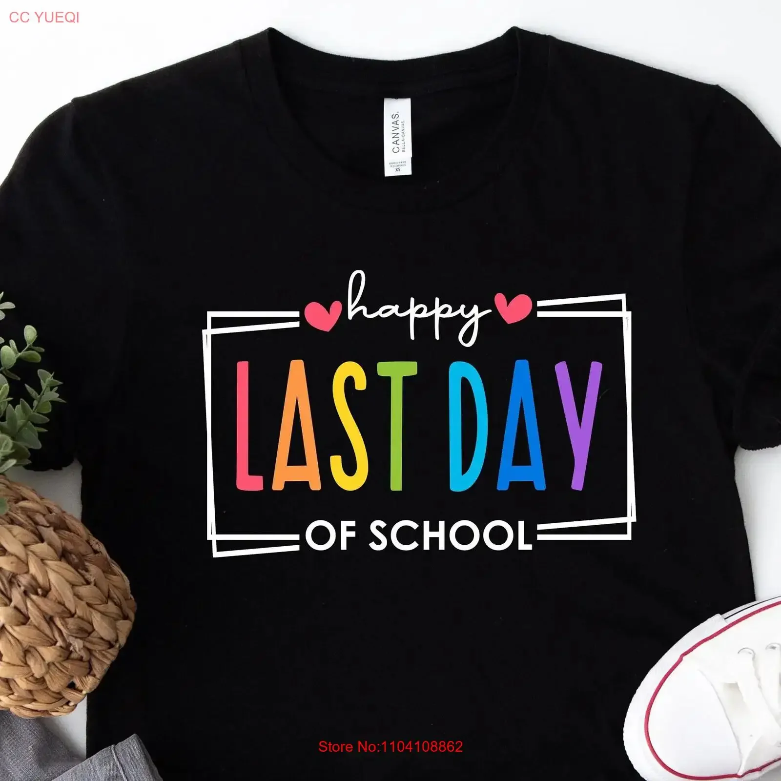 Last Day of School T Shirt Happy Teacher GifT End Year Goodbye Hello Summer vintage Washed graphic homme Stretched
