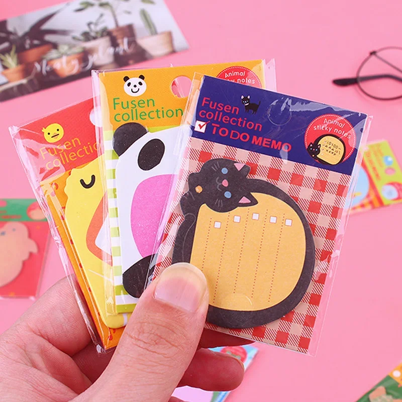 Cartoon Animal Series Memo Book, Stickers, Bookmarks, Stationery, Office Writing Supplies, Essential for Students